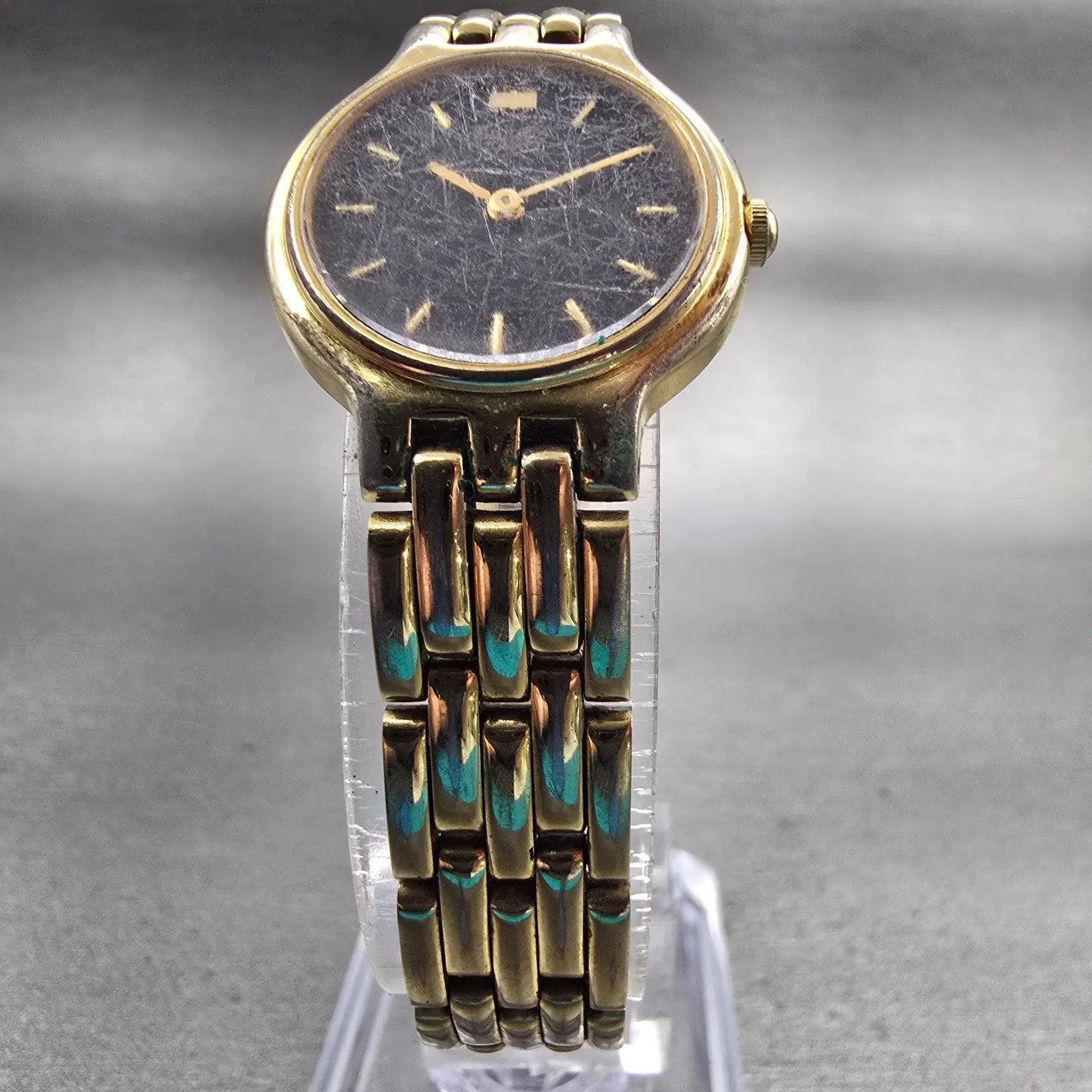 Seiko Watch Women 22mm Black Dial Gold Tone Round 1N00-0A99 New Battery Vintage5