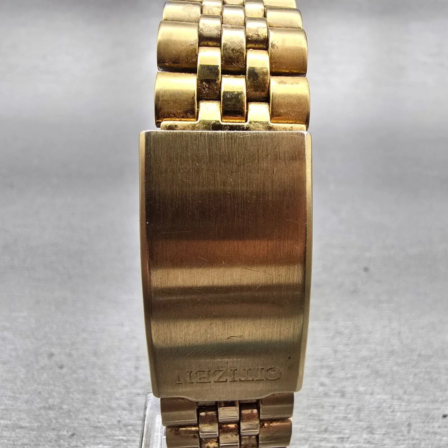 Citizen President Watch Men 34mm Black Dial Gold Tone Daydate 5500-075935 NewBat7