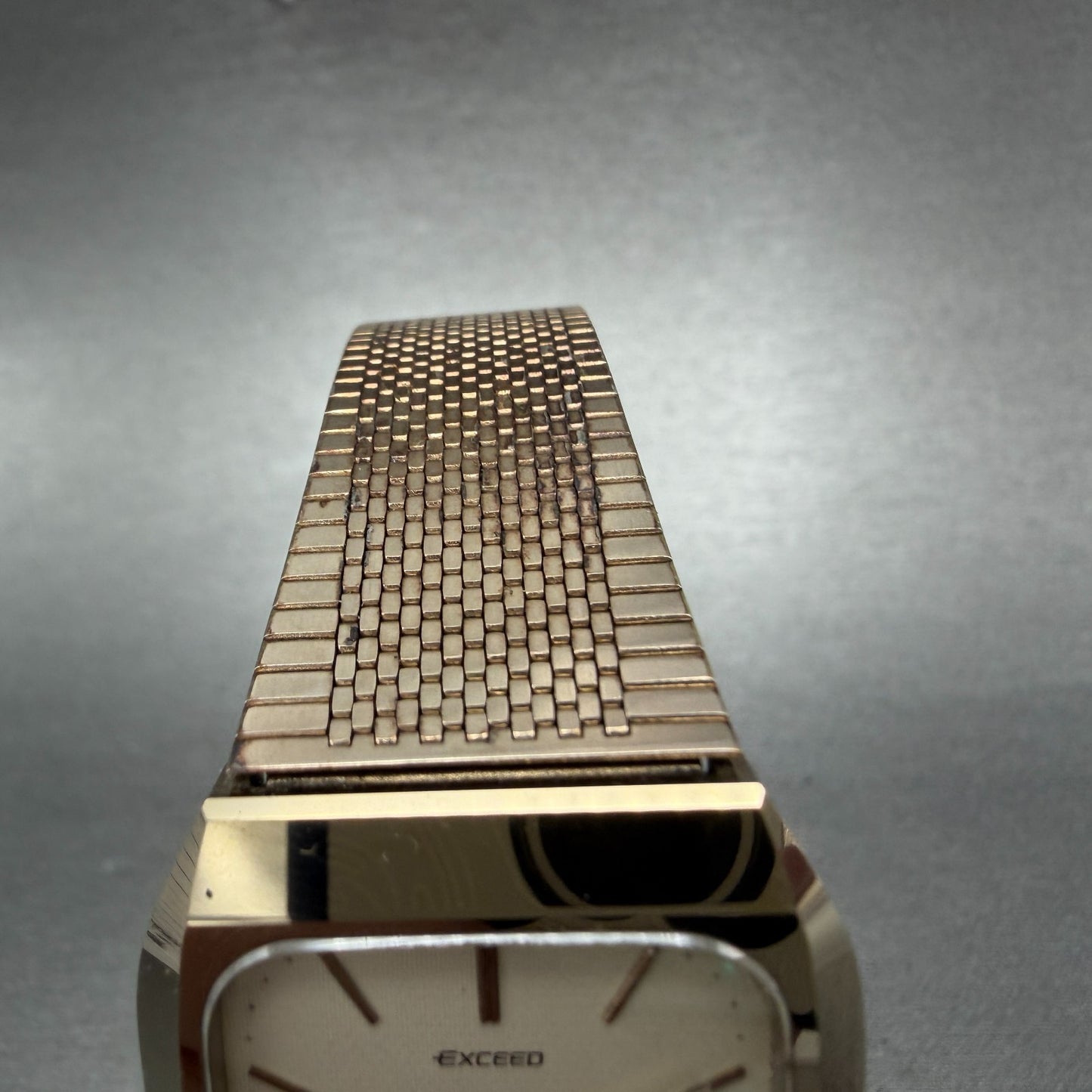 Citizen Exceed Watch Men 29mm Champagne Dial Rose Gold Tone Rectangle 7120 PARTS5