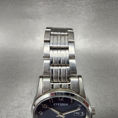 Citizen Watch Women 27mm Blue Dial Stainless Steel Date Round New Battery4