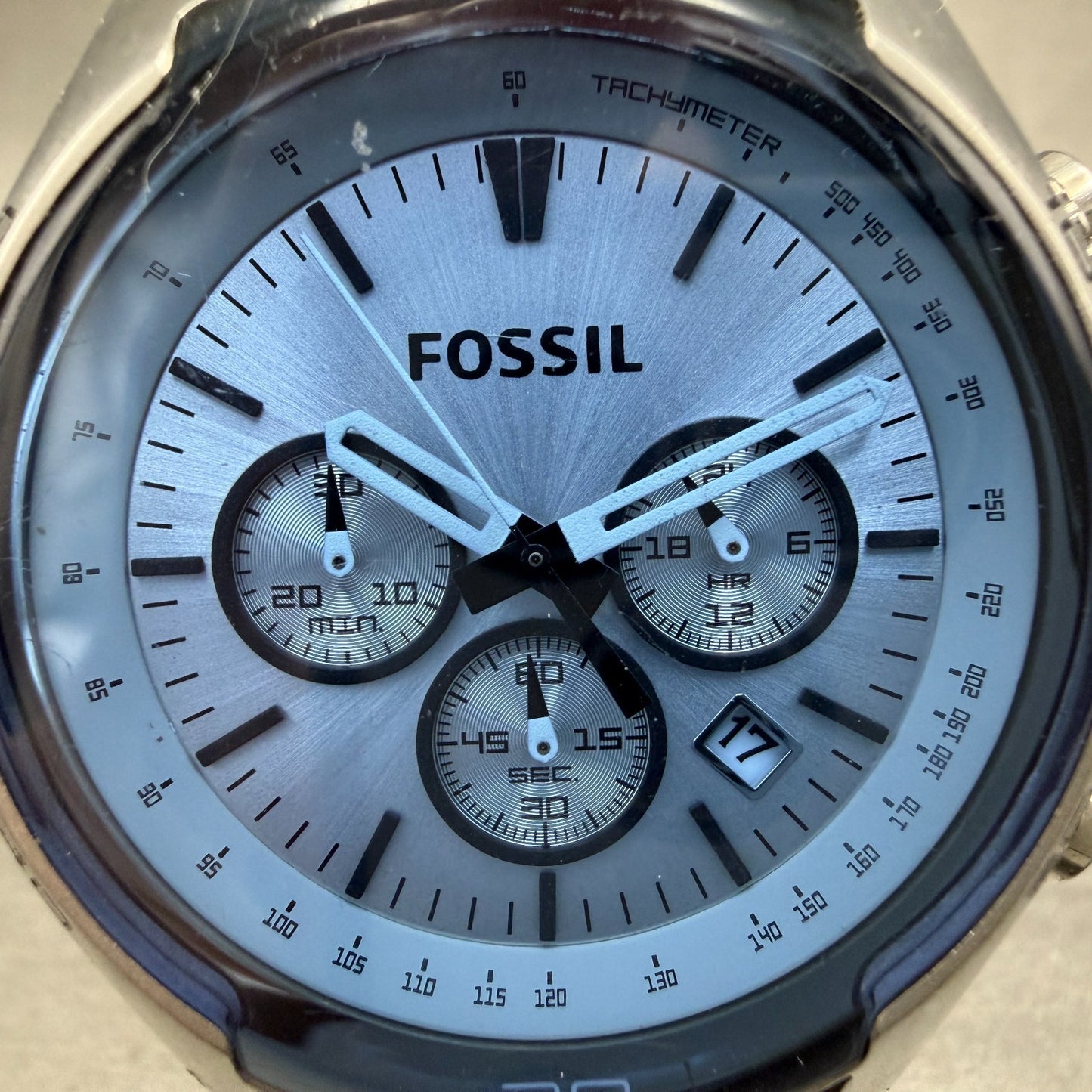 Fossil Coachman Chronograph Watch Men 44mm Blue Dial Steel Date CH-2564 New Batt1