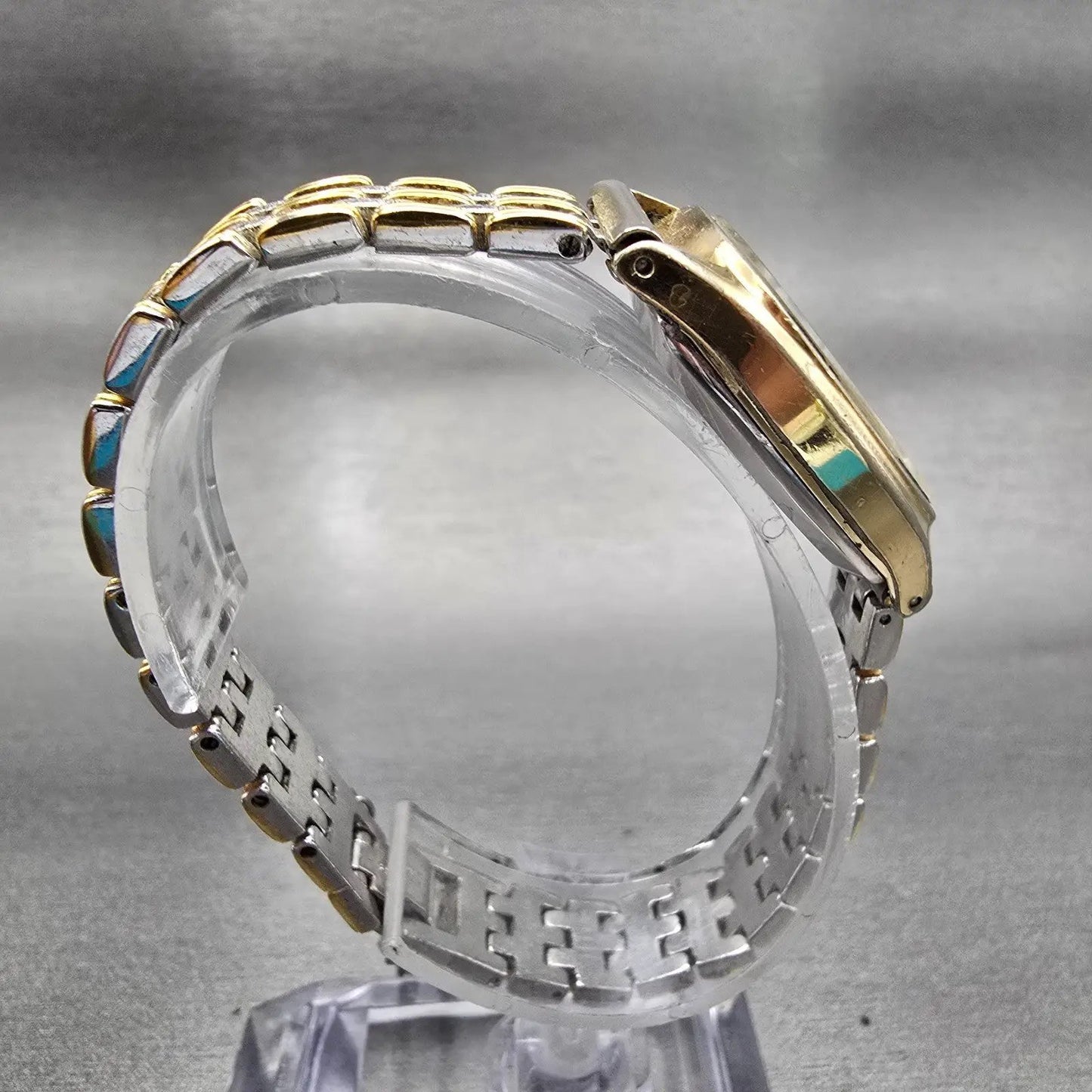 Seiko Watch Women 24mm Silver Dial Gold Tone Oval 4130-5160 New Battery Vintage8