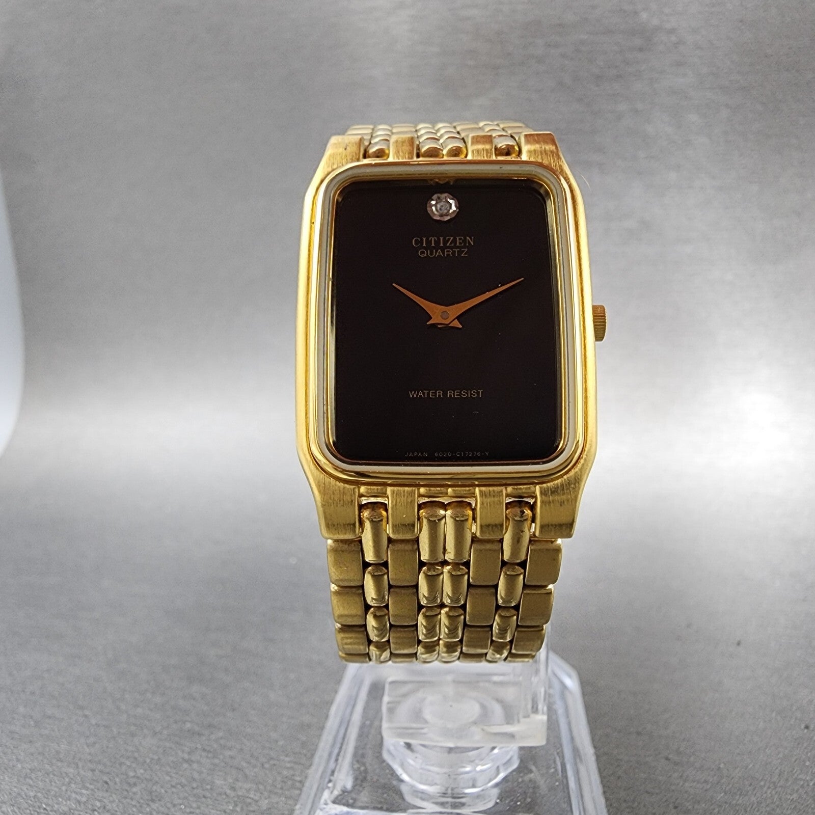 Citizen Tank Watch Men 24mm Black Dial Gold Tone Rectangle 6020G05106 PARTS6