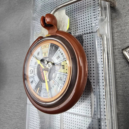 Swatch Pocket Watch Mix Watch Men 47mm White Dial Brown Tone PPK101 New Battery3
