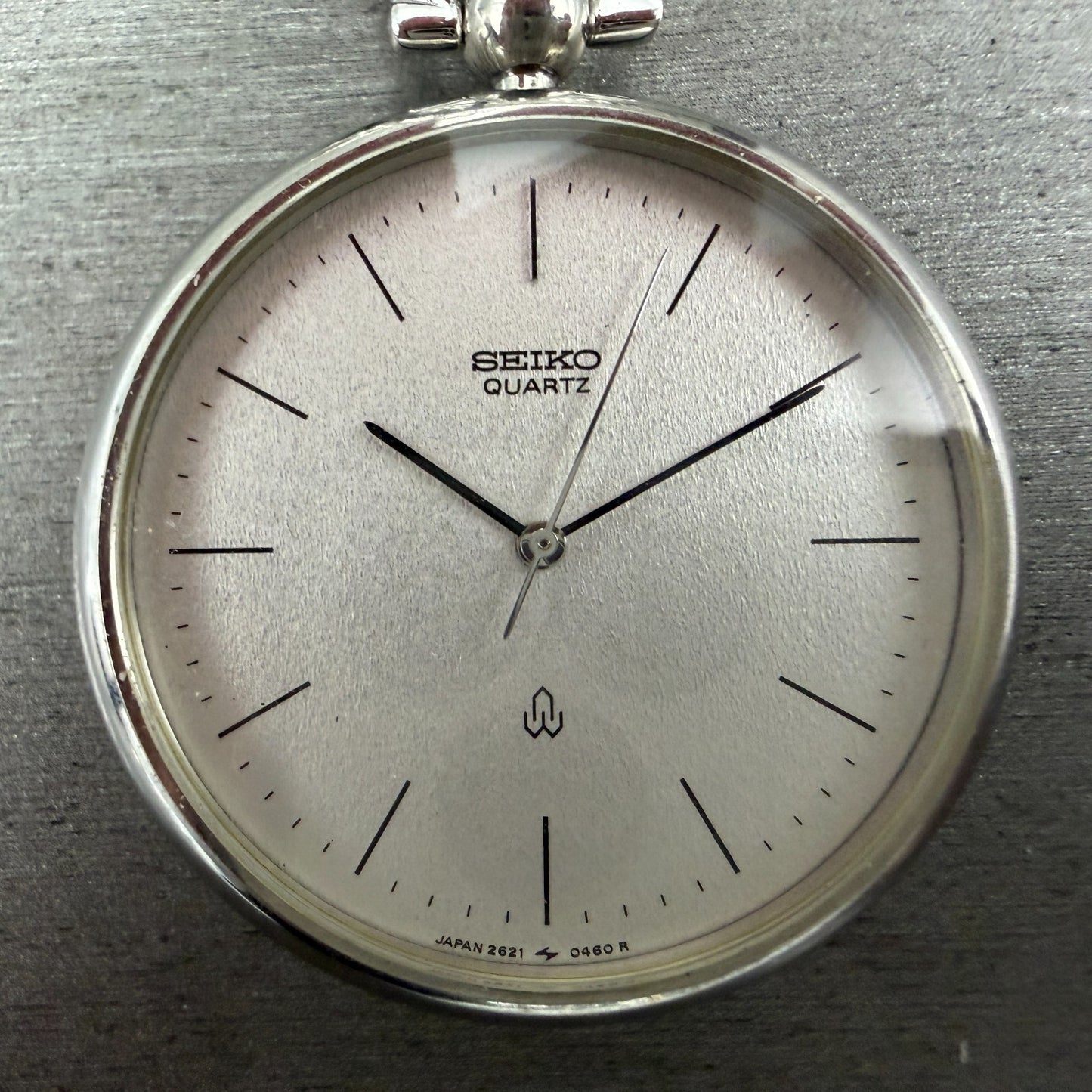 Seiko Pocket Watch Men 37mm Silver Dial Silver Tone Round 2621-0120 New Battery1