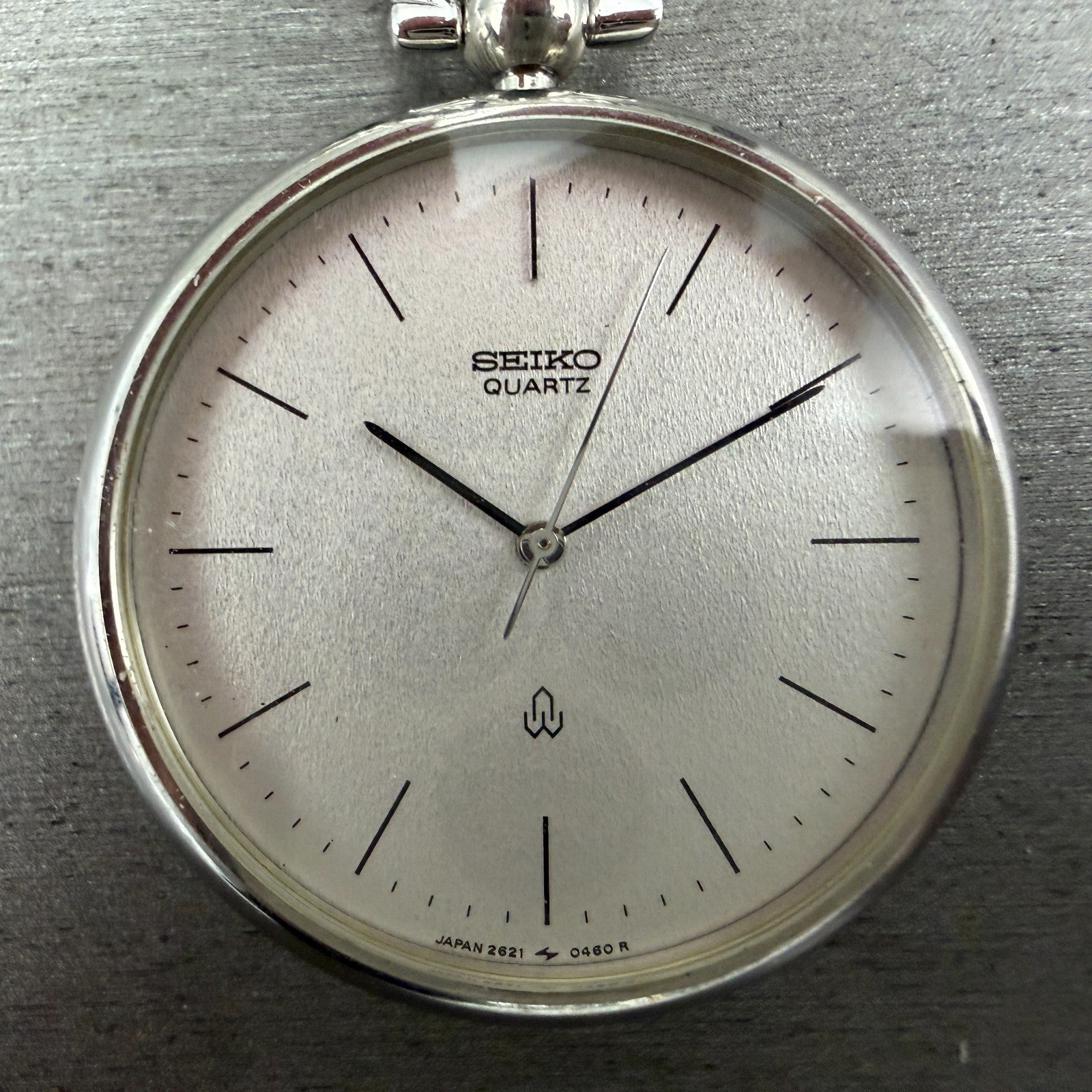 Seiko Pocket Watch Men 37mm Silver Dial Silver Tone Round 2621-0120 New Battery1