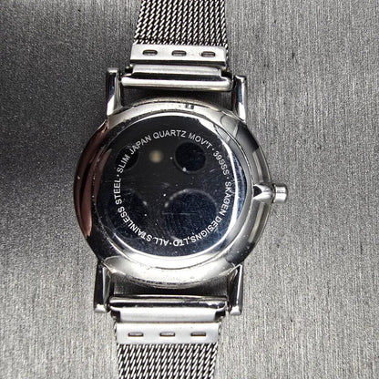 Skagen Watch Women 27mm Silver Dial Silver Tone Round Mesh Band 39SSS New Batt10