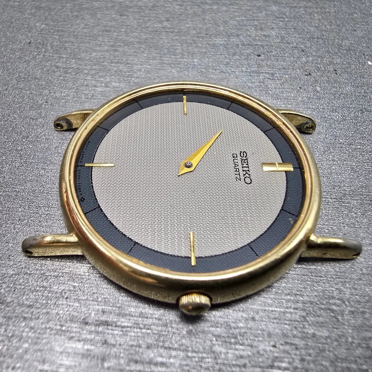 Seiko Watch Men 31mm Gray Dial Gold Tone Round 5Y30-7009 VTG PARTS6
