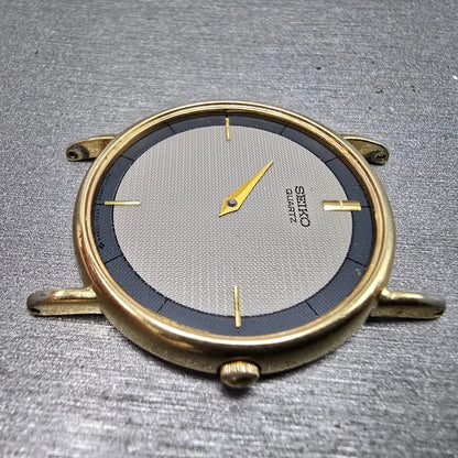 Seiko Watch Men 31mm Gray Dial Gold Tone Round 5Y30-7009 VTG PARTS6