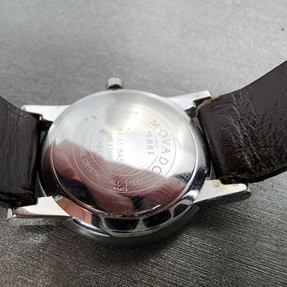 Movado Museum Watch Women 25mm Black Dial Steel Round 84.A1.845 New Battery