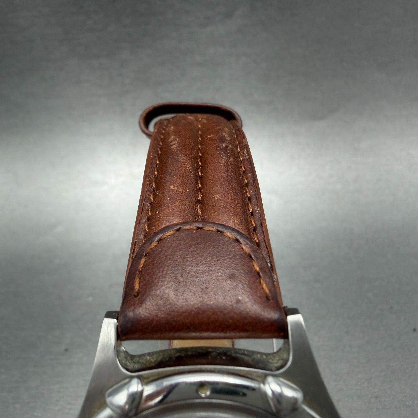 Wenger Watch Men 35mm White Dial Steel Date Round Leather Band 7010X New Battery4