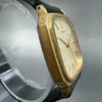 Seiko Watch Men 28mm Champagne Dial Gold Tone Octagon  5P31-5270 New Battery VTG3