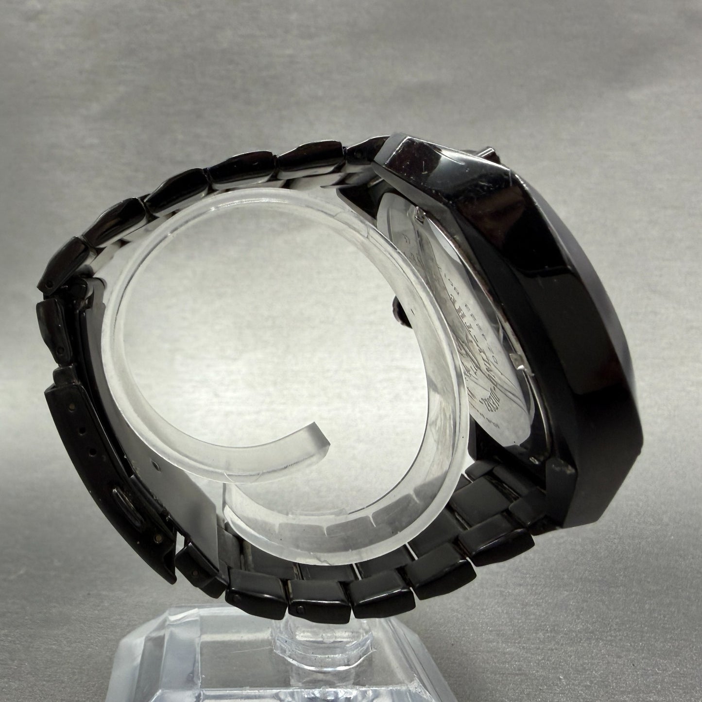 Diesel Overflow Chrono Watch Men 49mm Black Dial Black Date DZ4223 New Battery10