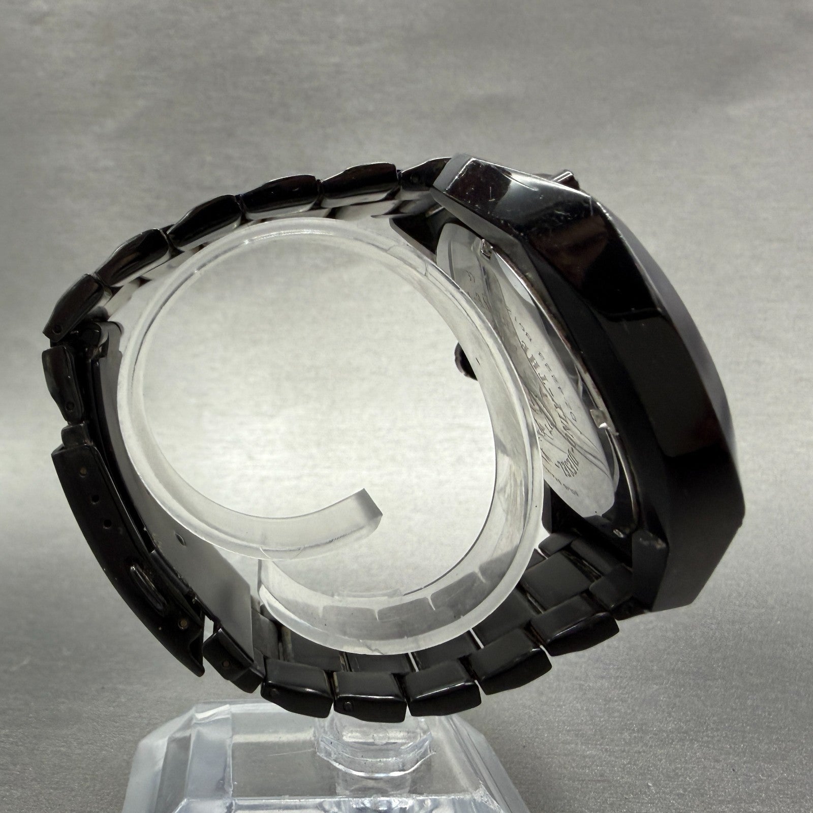 Diesel Overflow Chrono Watch Men 49mm Black Dial Black Date DZ4223 New Battery10