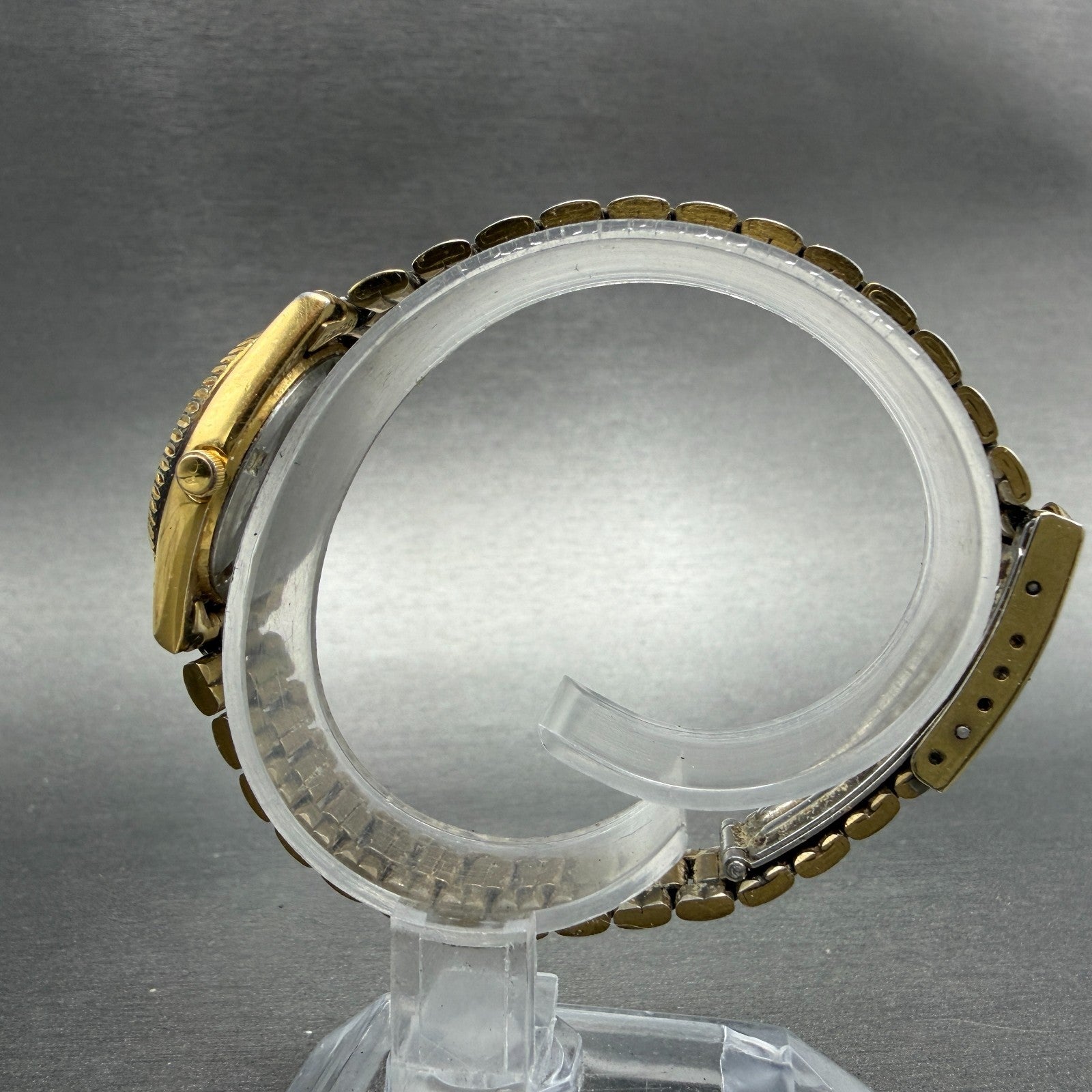 Seiko SQ Watch Women 24mm Black Dial Gold Tone Daydate READ!!!! 3E23-0A60 NewBat6