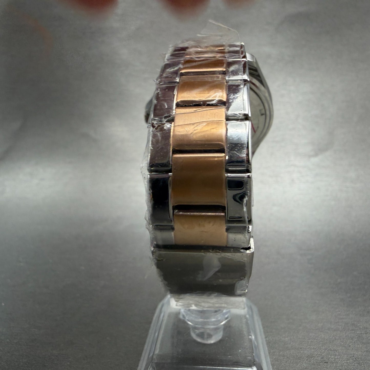 Fossil Riley Watch Women 38mm Rose Dial Two Tone Daydate Round ES4145 New Batt7