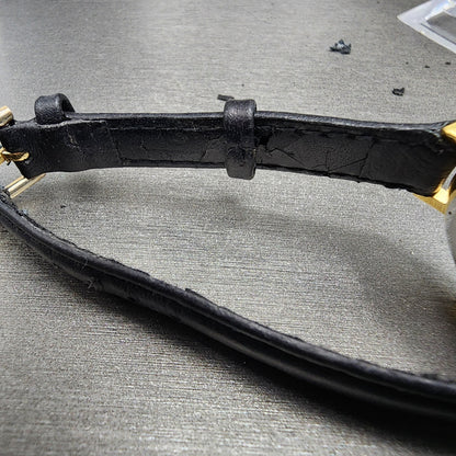 Movado Museum Watch Women 25mm Black Dial Gold Tone Round 87-25-832 New Batt C67