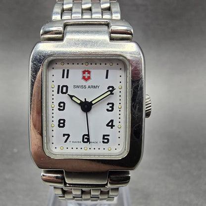 Victorinox Swiss Army Tank Watch Women 20mm White Dial Steel VTG PARTS0