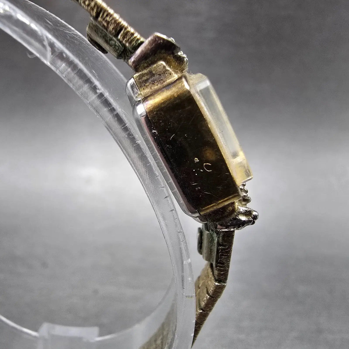 Hamilton Watch Women 15mm White Dial Gold Plated Diamonds Oval New Battery VTG3