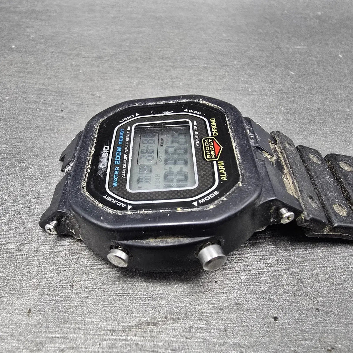 Casio G-Shock DW-5300 Watch Men 42mm Black Alarm Chronograph New Battery VTG3