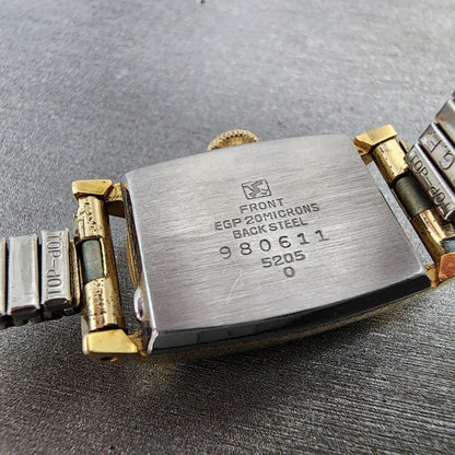 Seiko Femi Laurel Tank Watch Women 16mm White Dial Gold Plated Manual Wind Runs9