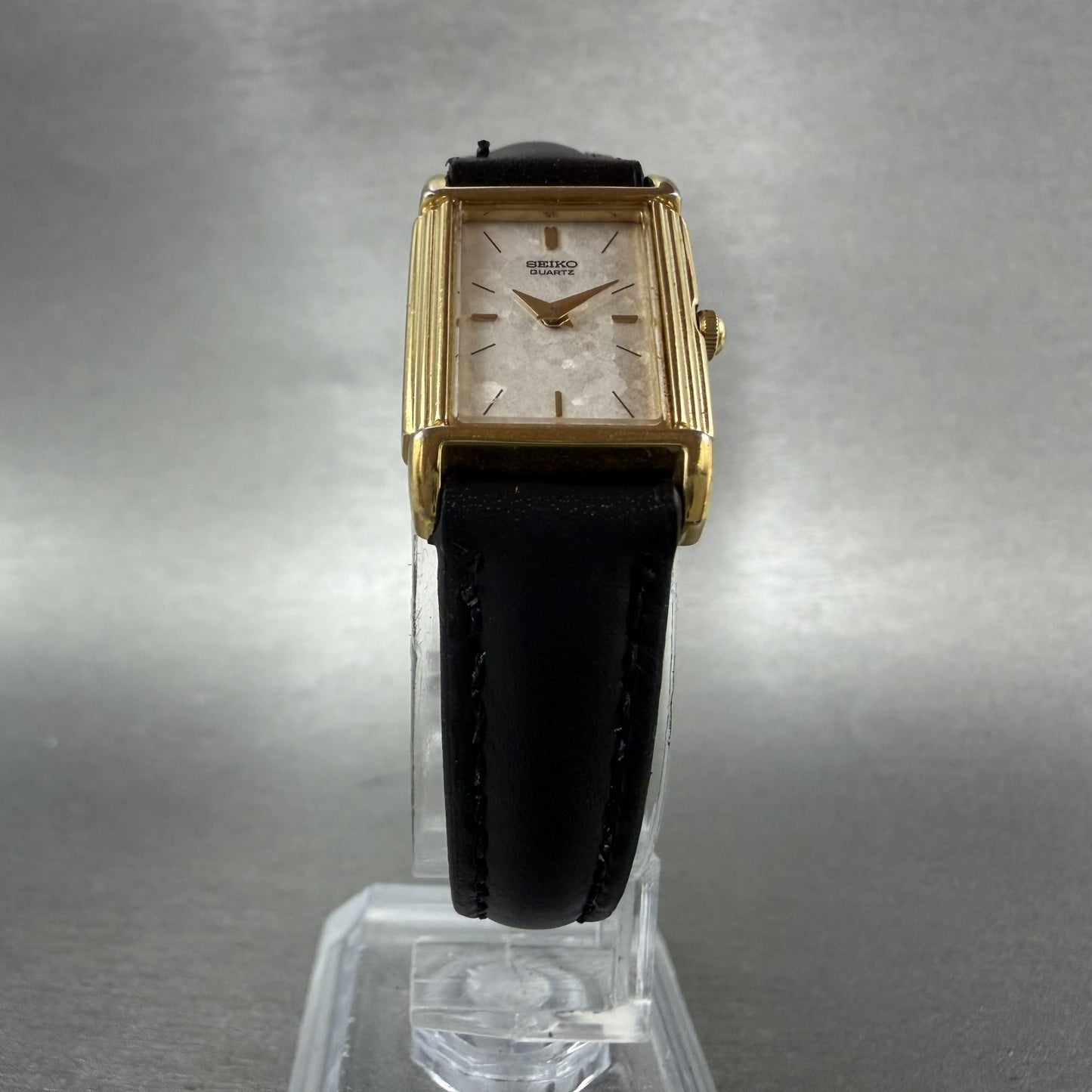 Seiko Tank Watch Women 17mm White Dial Gold Tone Rectangle 1N005k89 New Battery5