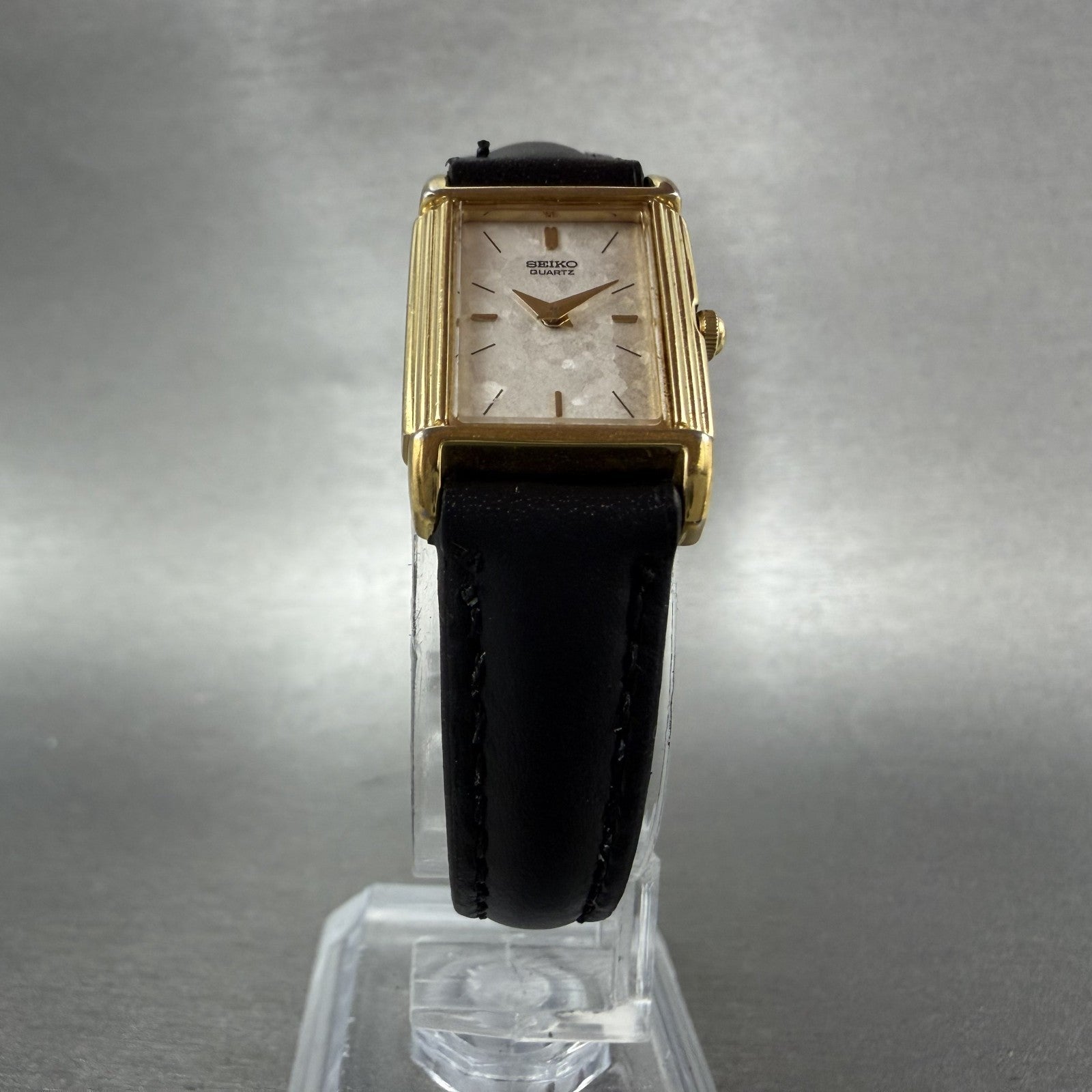 Seiko Tank Watch Women 17mm White Dial Gold Tone Rectangle 1N005k89 New Battery5