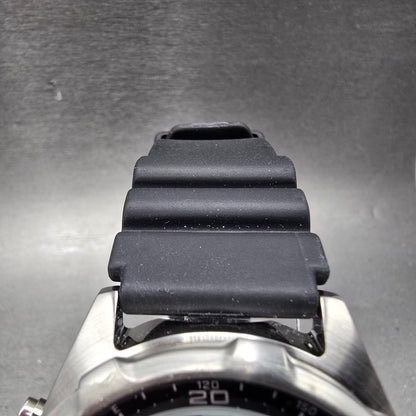Casio Arine Watch Men 45mm Black Dial Silver Tone Alarm AMW-320R New Batt NOS4