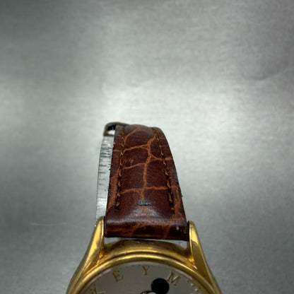 Seiko Alba Mickey Mouse Watch Women 26mm Silver Dial Gold Tone V7012G70 New Bat4