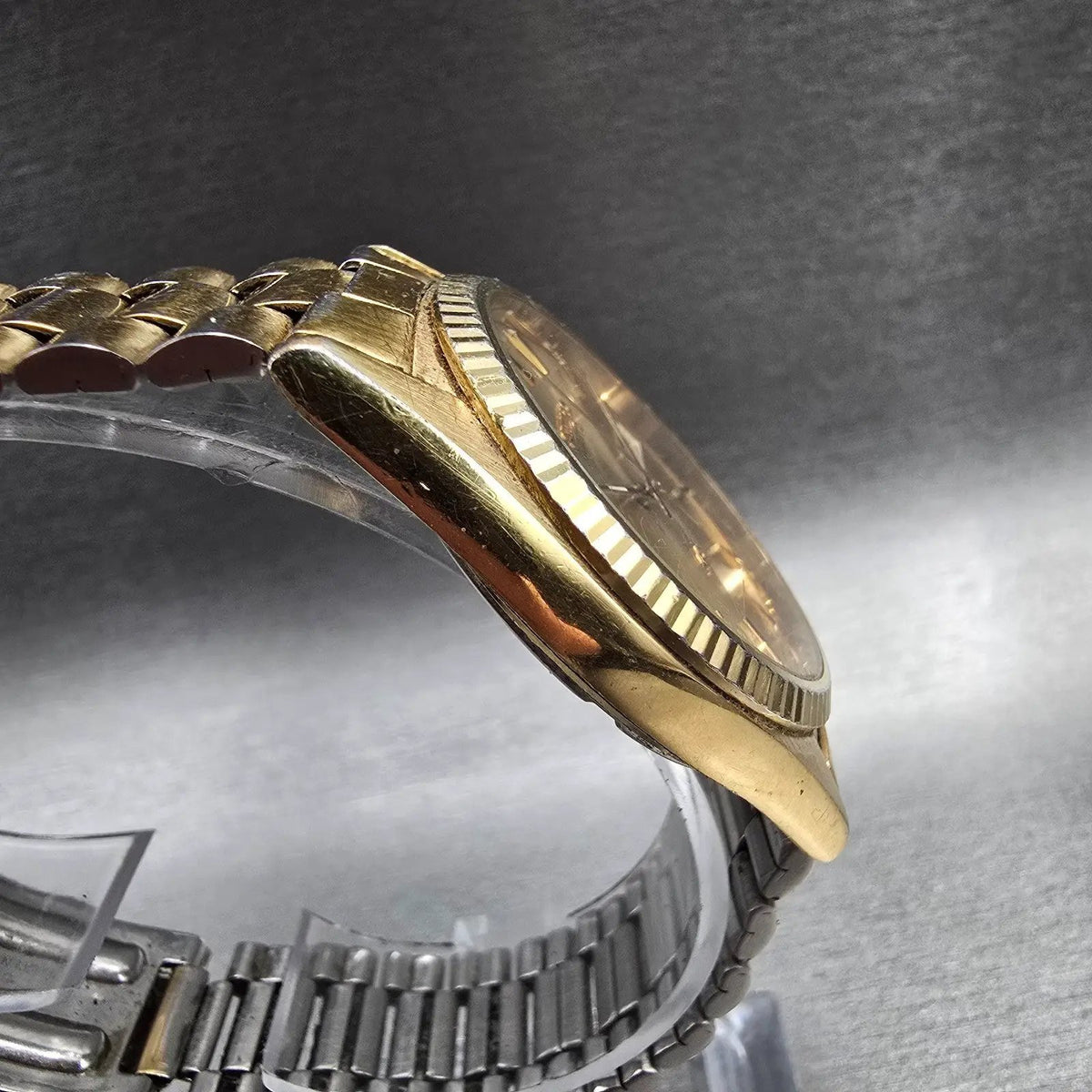 Seiko President Watch Men 35mm Gold Dial Gold Tone Daydate 5H23-8020 New Battery3