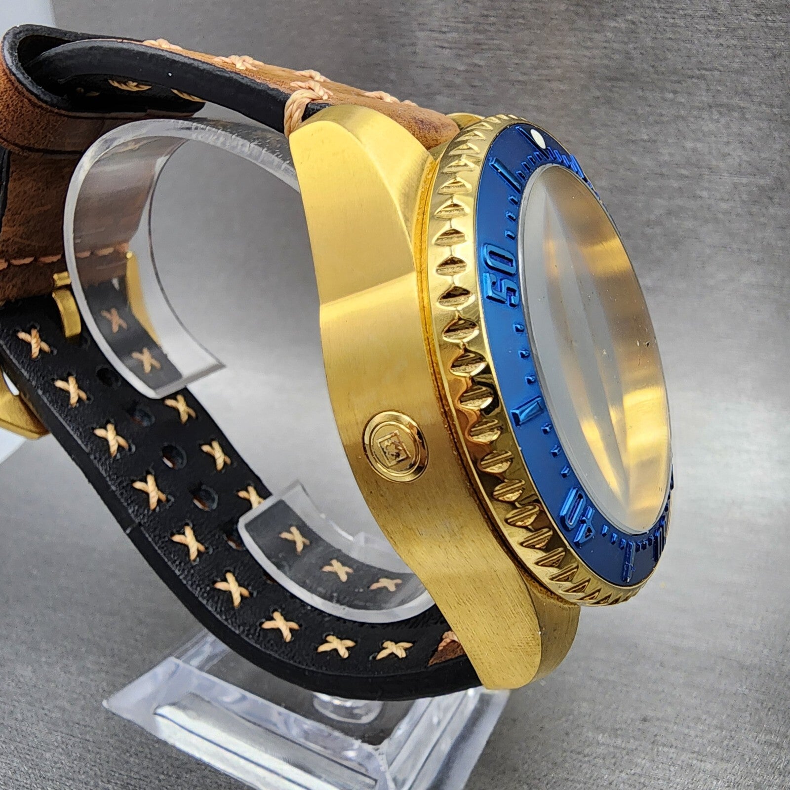 Invicta Pro Diver Watch Men Blue Dial Gold Tone Date Round 17581 New Batt READ!!4