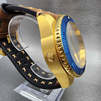 Invicta Pro Diver Watch Men Blue Dial Gold Tone Date Round 17581 New Batt READ!!4