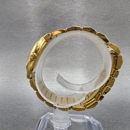 Movado Concerto Watch Women 30mm Black Dial Gold Tone Round New Battery6