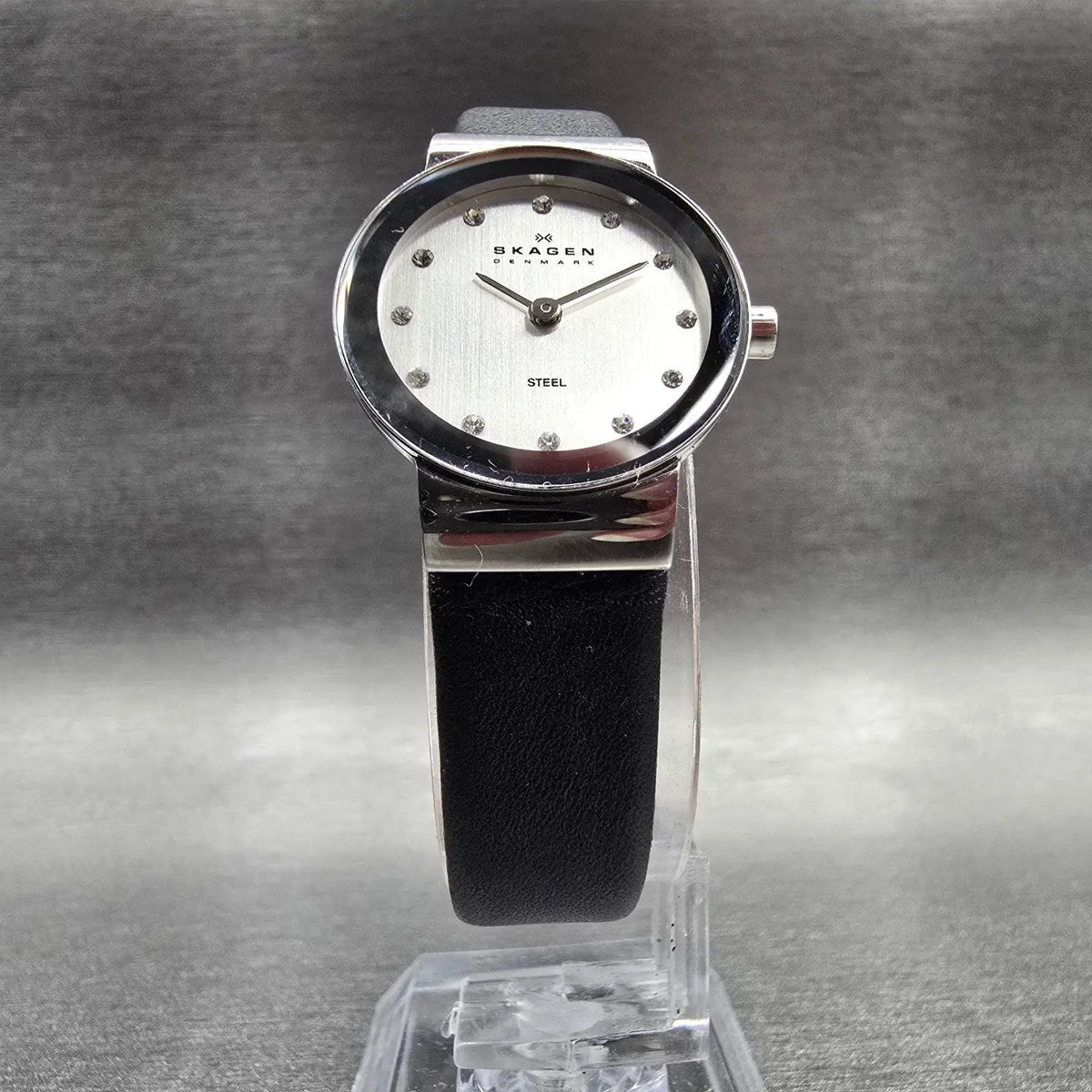 Skagen Watch Women 22mm Silver Dial Silver Tone Round 358XSSLBC New Battery LK5