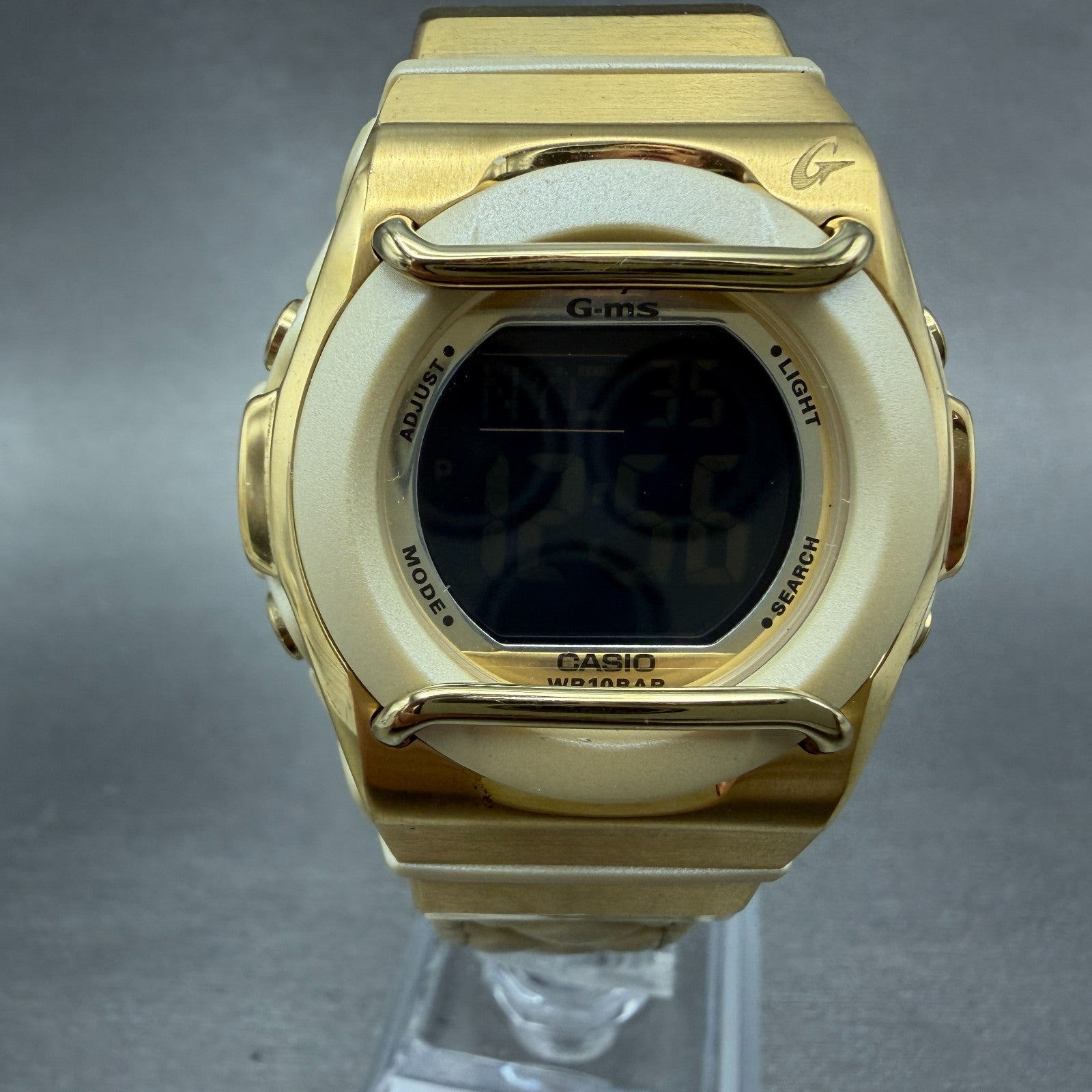 Casio Baby-G BGA-160 Watch Women 37mm Black Dial Gold Tone Analog Digital Works0