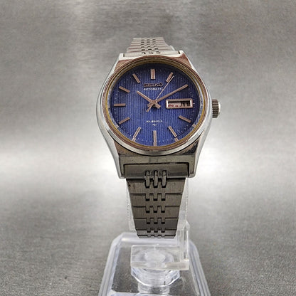 Seiko Automatic Watch Women 27mm Blue Dial Silver Tone Daydate 24060060 READ!!!5