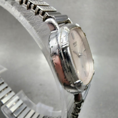 Seiko Watch Women 21mm Silver Dial SilverTone Rectangle 34215000 New Battery2
