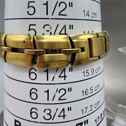 Fossil Tank Watch Women 17mm Silver Dial Gold Tone Rectangle ES9947 New Battery10