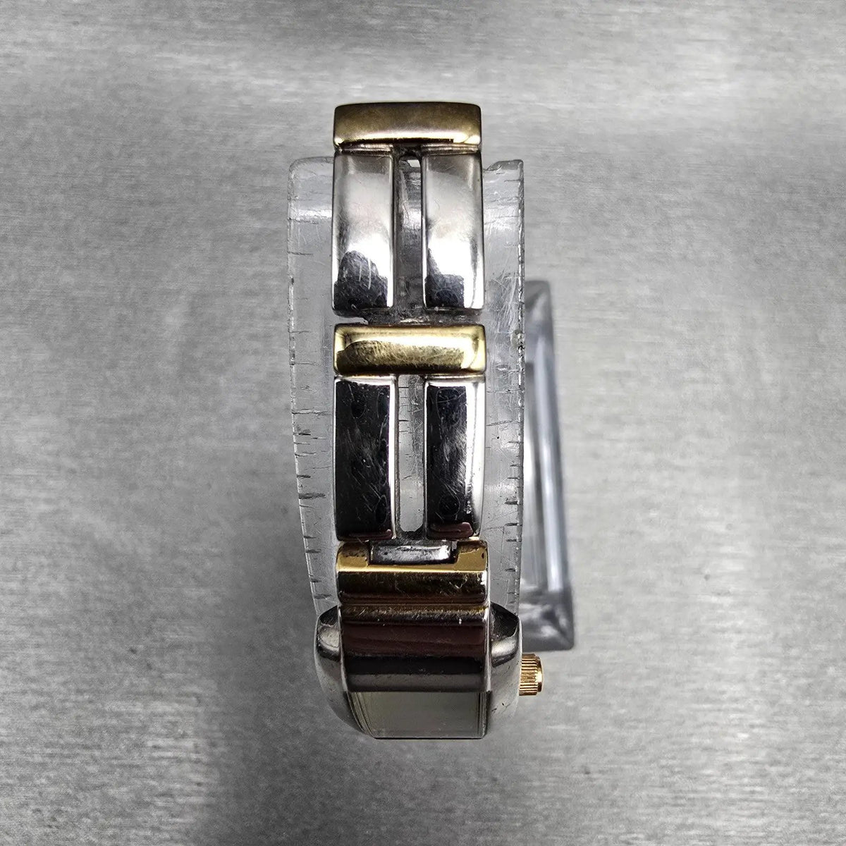Citizen Tank Watch Women 14mm Champagne Dial Two Tone Rectangle New Battery VTG4