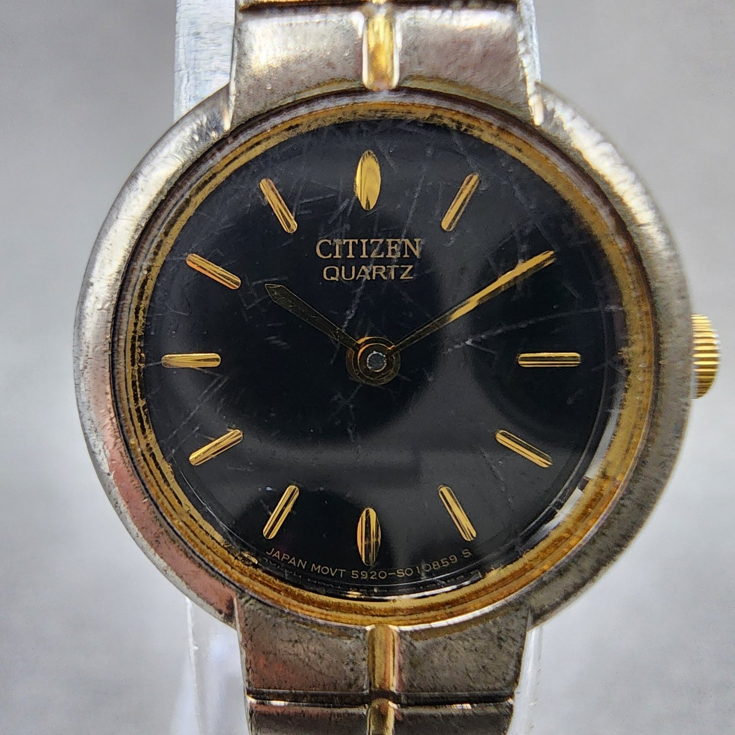 Citizen Watch Women 21mm Black Dial Two Tone Round 5920S006007 New Battery1
