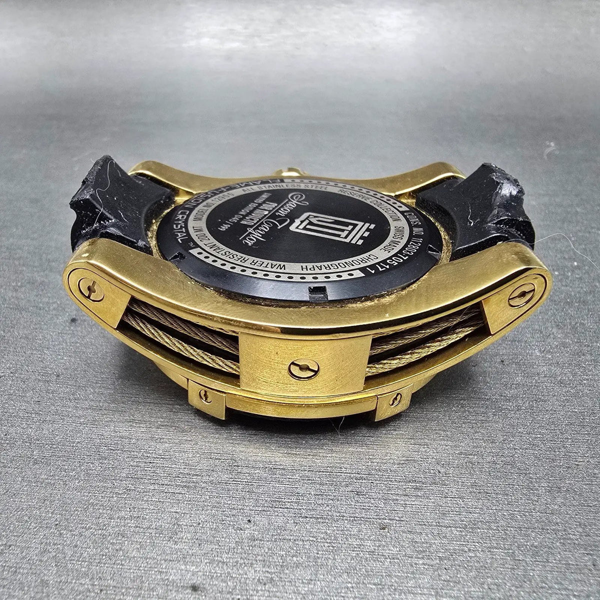 Invicta Jason Taylor Chronograph Watch Men 53mm Black Dial Gold Date 12955 READ9