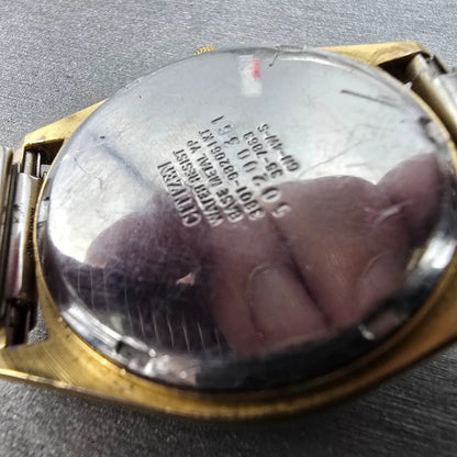 Citizen Railroad Approved Watch Men 35mm White Dial Gold 3801-982061 PARTS10
