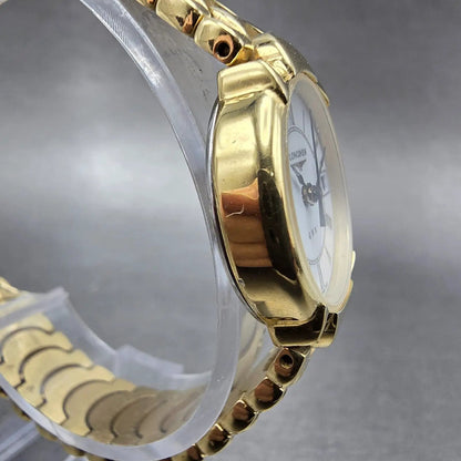 Longines QWR Watch Women 22mm White Dial Gold Tone Date Round New Battery4