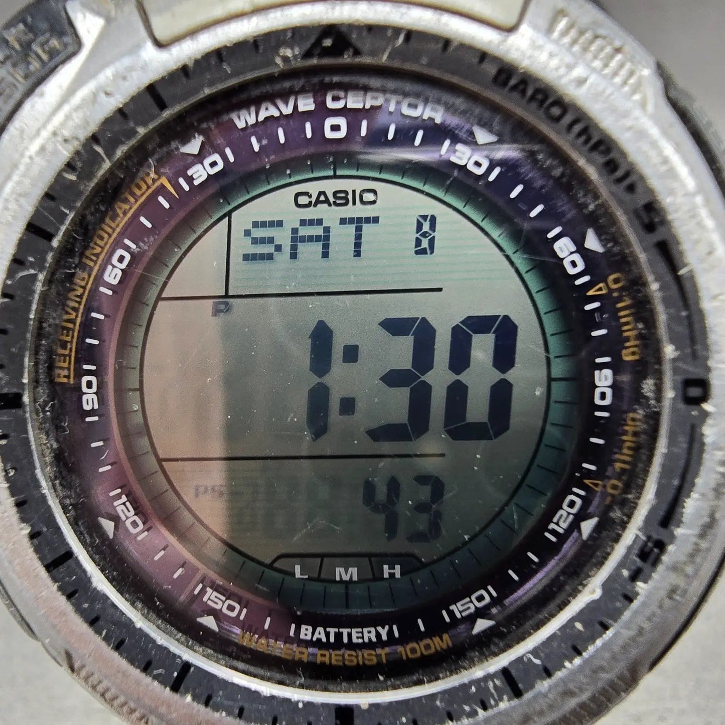 Casio Pro Trek PAW-1300 Watch Men 47mm Black Solar Triple Sensor Alarm Round1