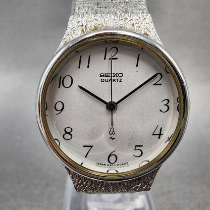 Seiko Watch Women 23mm Silver Dial Silver Tone Round 43010010 New Battery1