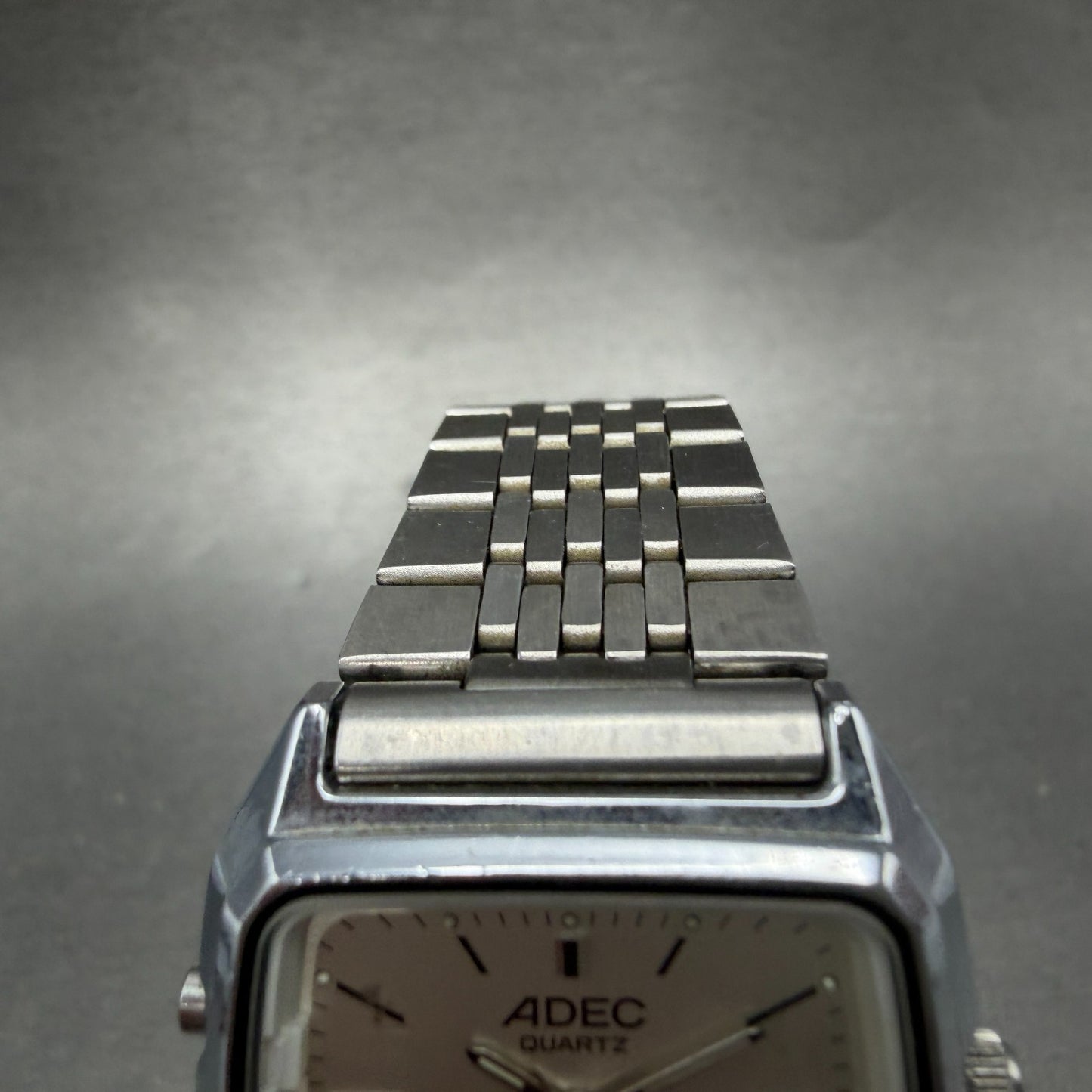 Citizen Adec Watch Men 31mm Silver Dial Steel Analog Digital Rectangle New batt4