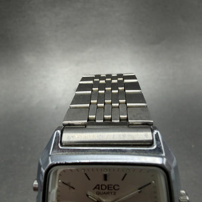 Citizen Adec Watch Men 31mm Silver Dial Steel Analog Digital Rectangle New batt4
