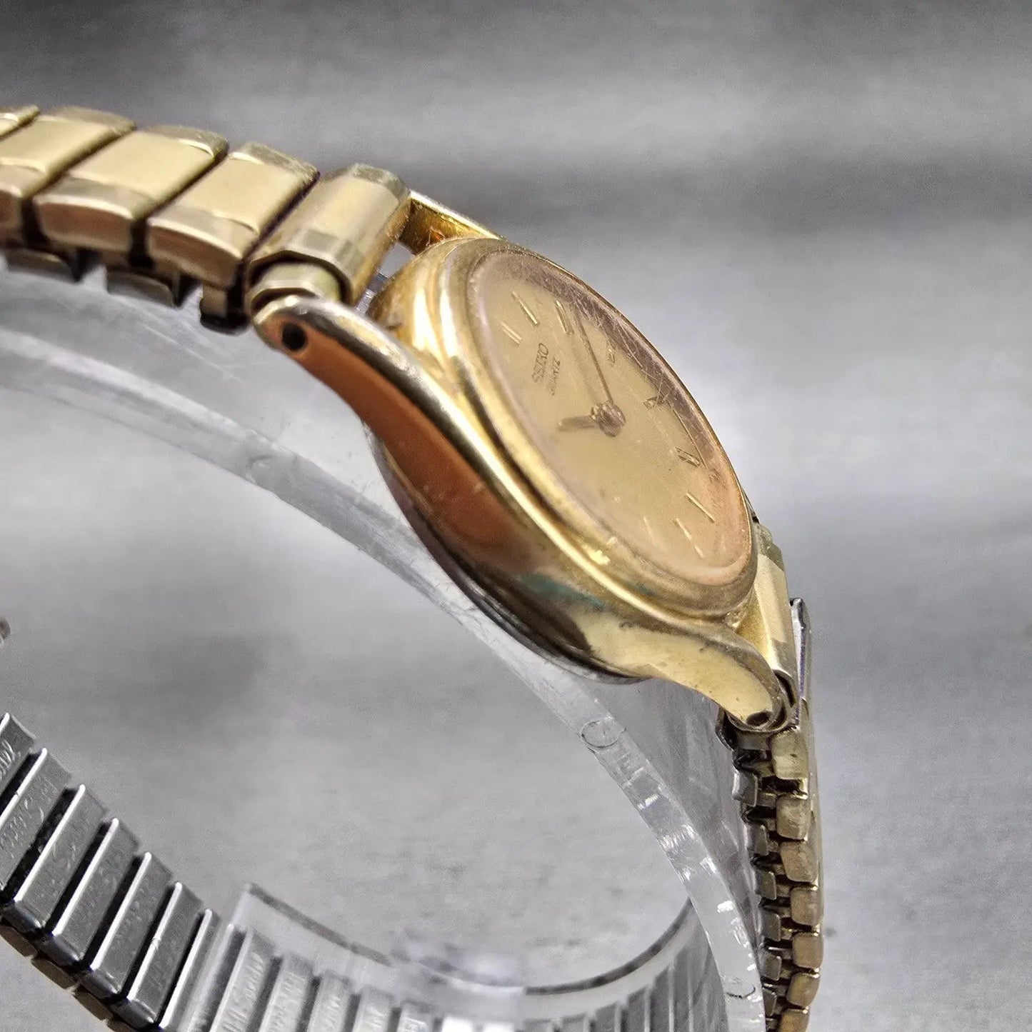 Seiko Watch Women 19mm Gold Dial Gold Tone Round 2P20-0080 New Battery Vintage3