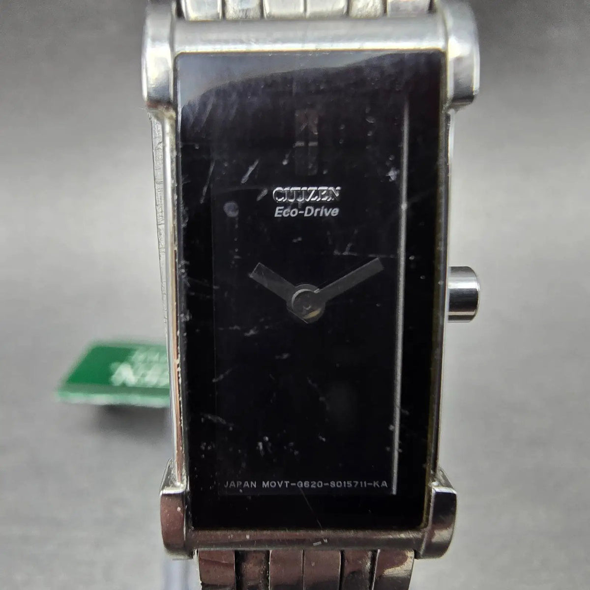 Citizen Eco-Drive Tank Watch Women 14mm Black Dial Silver G620-S008409 Works D1