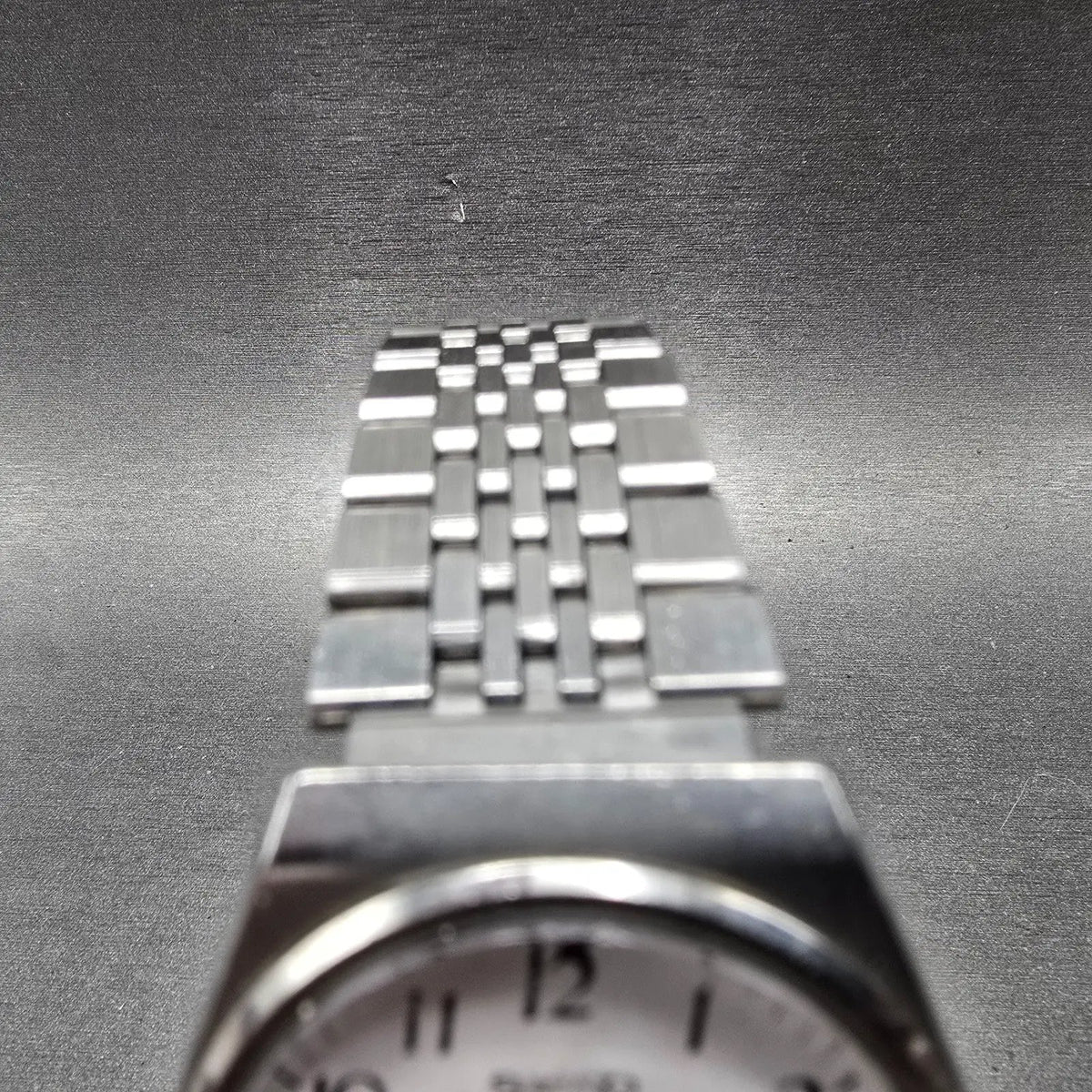 Seiko SQ Watch Men 35mm White Dial Silver Tone Dayadate READ!!! 8223-8029 NewBat5